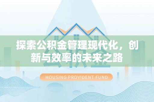临邑探索公积金管理现代化，创新与效率的未来之路