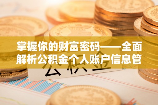 临邑掌握你的财富密码——全面解析公积金个人账户信息管理与优化