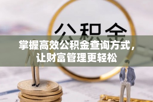 临邑掌握高效公积金查询方式，让财富管理更轻松