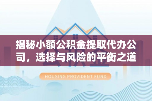 临邑揭秘小额公积金提取代办公司，选择与风险的平衡之道