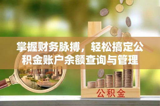 临邑掌握财务脉搏，轻松搞定公积金账户余额查询与管理