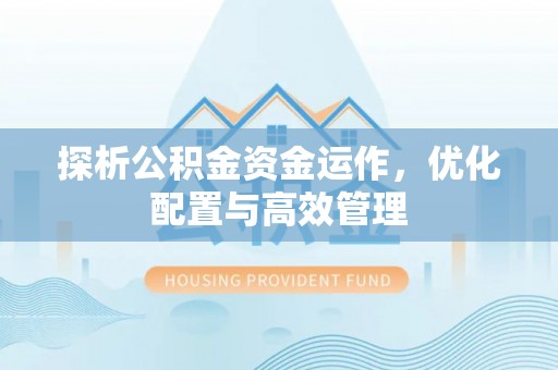 临邑探析公积金资金运作，优化配置与高效管理