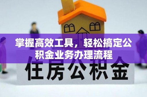 临邑掌握高效工具，轻松搞定公积金业务办理流程